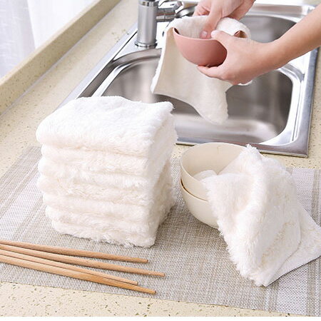 加厚吸水抹布不沾油清潔布 廚房用品洗碗巾擦碗毛巾洗碗布