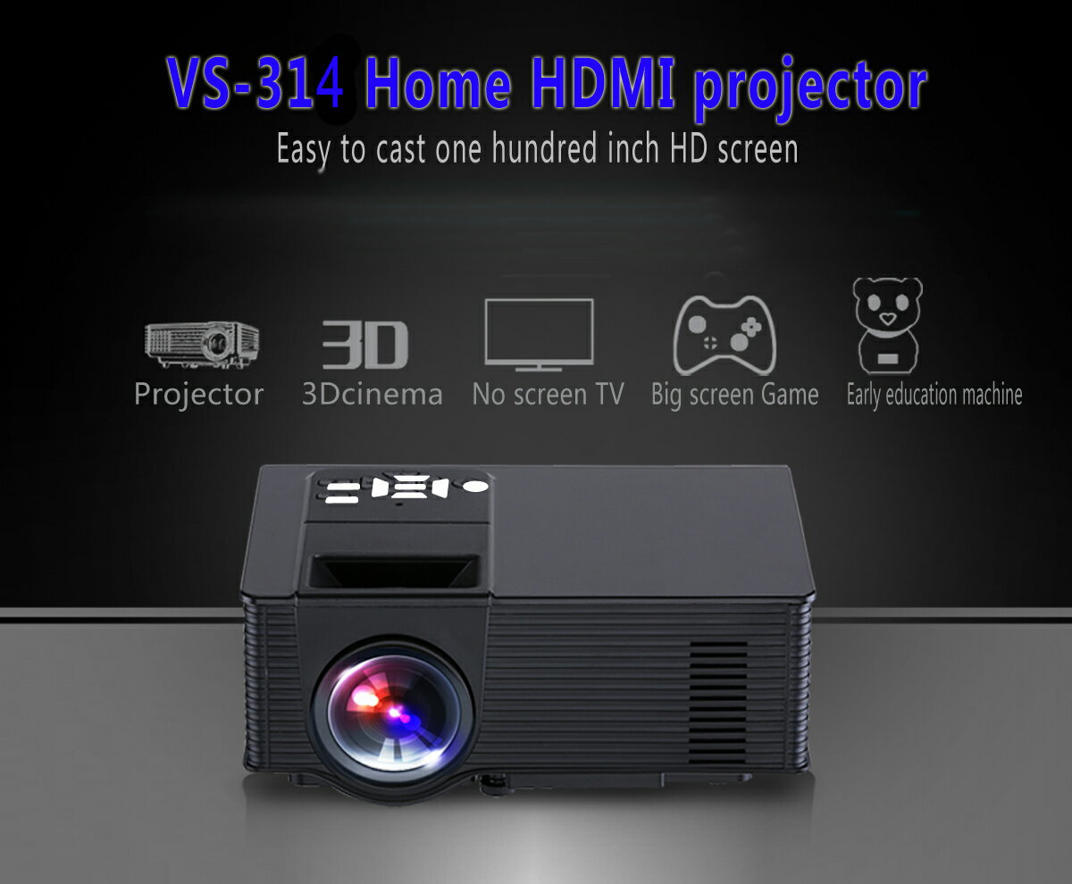 <br/><br/>  MINI HD V314 微型投影機無wifi<br/><br/>