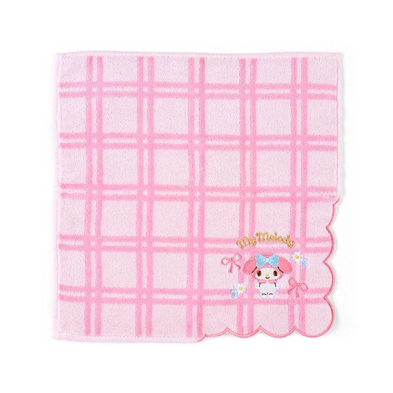 真愛日本 美樂蒂 格紋 扇貝造型 純棉小方巾 小毛巾 方巾 手帕 擦手巾 ID112