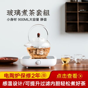 電陶爐煮茶器套裝 溫度計花茶壺玻璃提梁壺不銹鋼內膽燒水壺家用