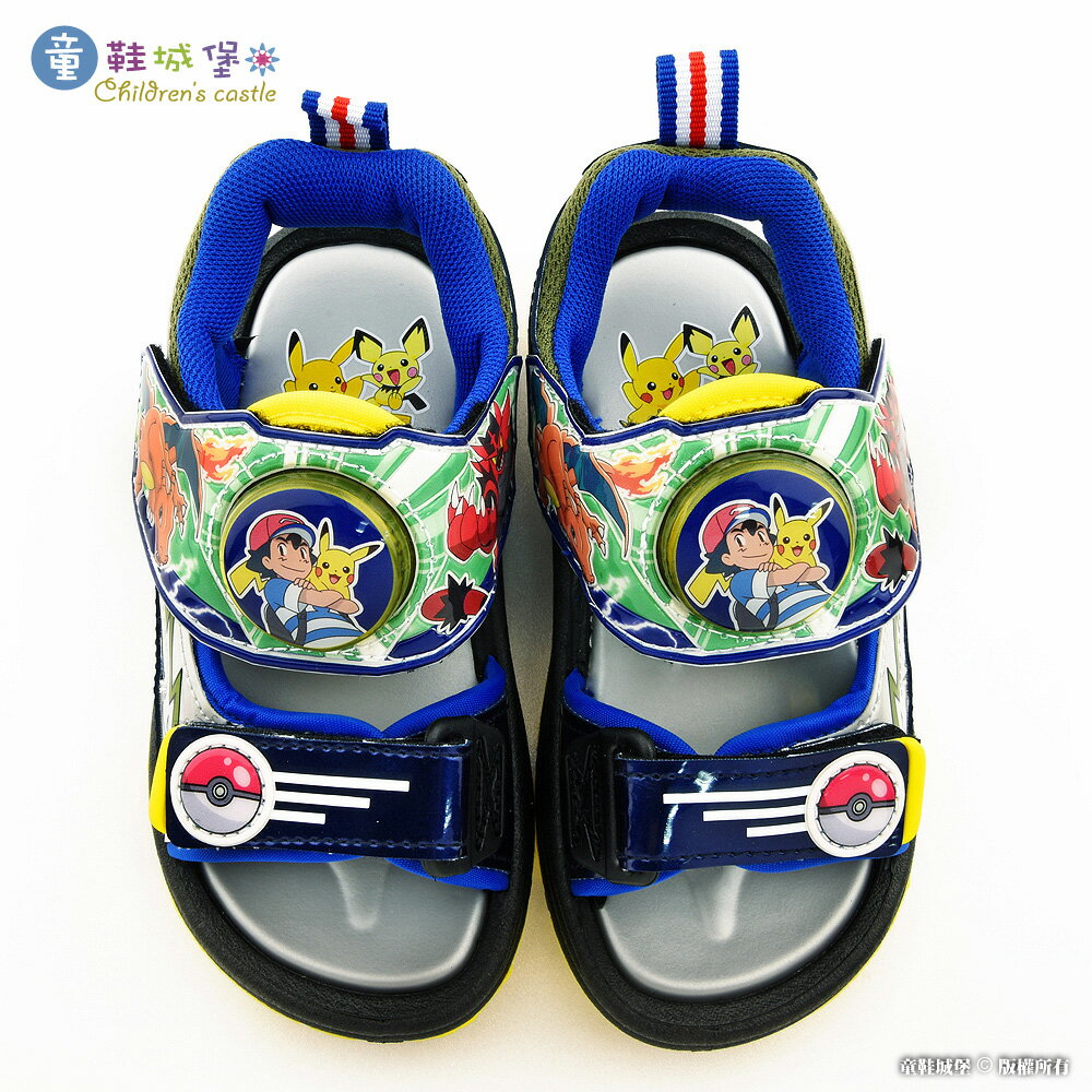 LED燈涼鞋 神奇寶貝(寶可夢) PA3580 藍【童鞋城堡旗艦店】