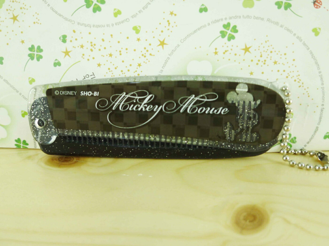 【震撼精品百貨】Micky Mouse 米奇/米妮 對折梳-黑亮粉 震撼日式精品百貨