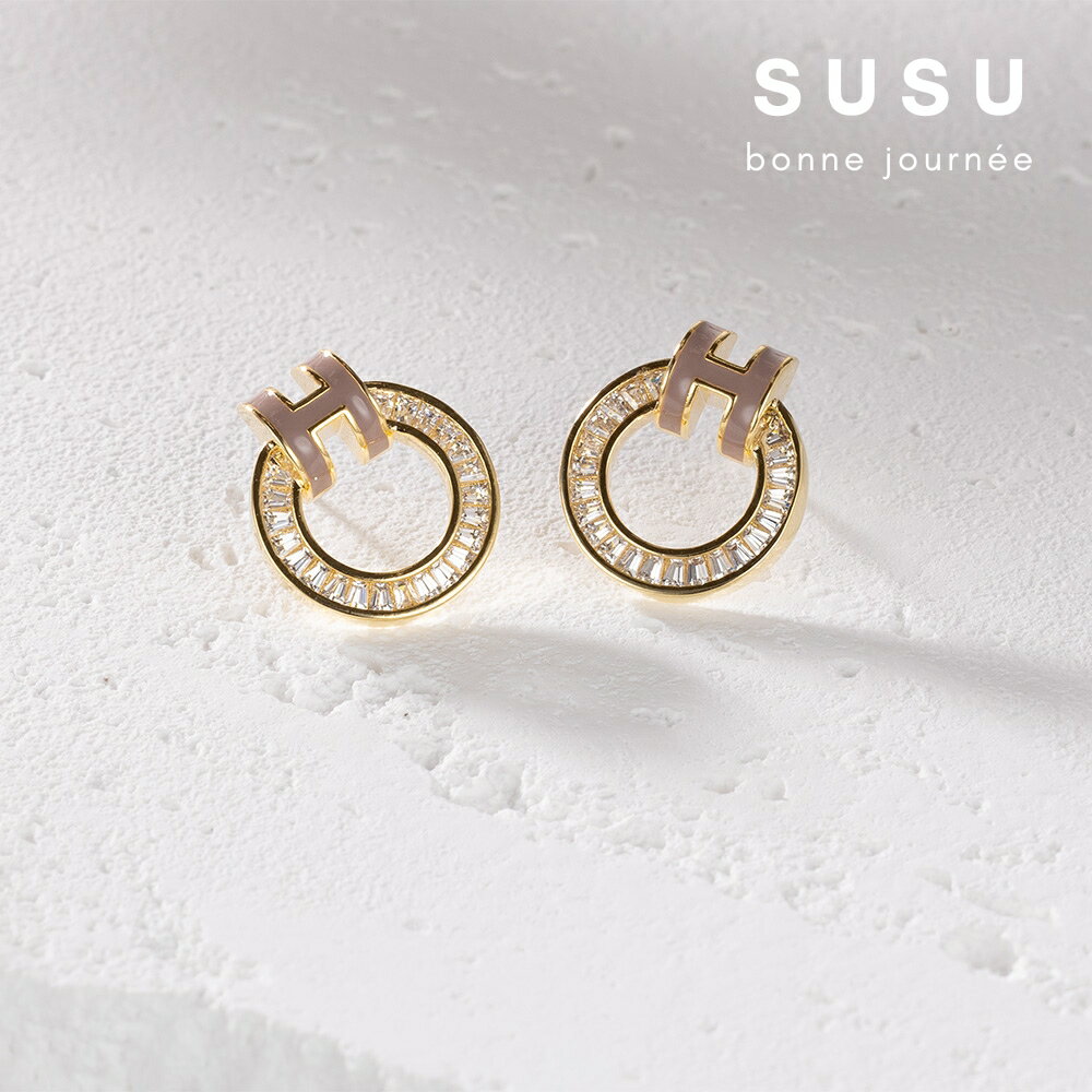 SU SU︱經典H耳環❤️925純銀 鋯鑽 耳環 項鍊 手鍊 穿搭 百搭 時尚 送禮 防過敏 飾品 8