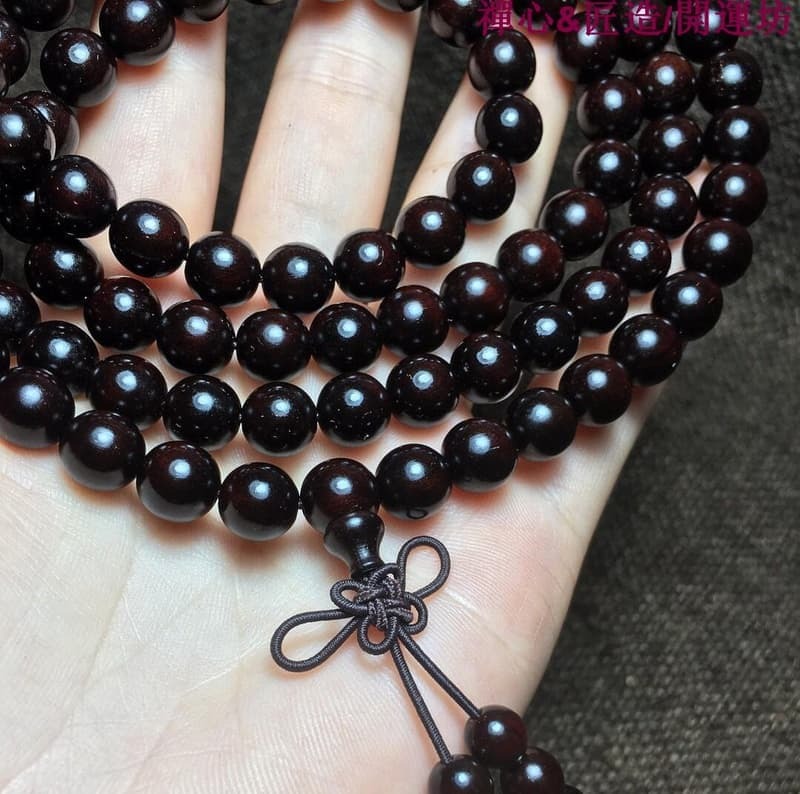 快速出貨 【可開發票】【如奕】正宗印度小葉紫檀0.6老料佛珠手串男女108顆