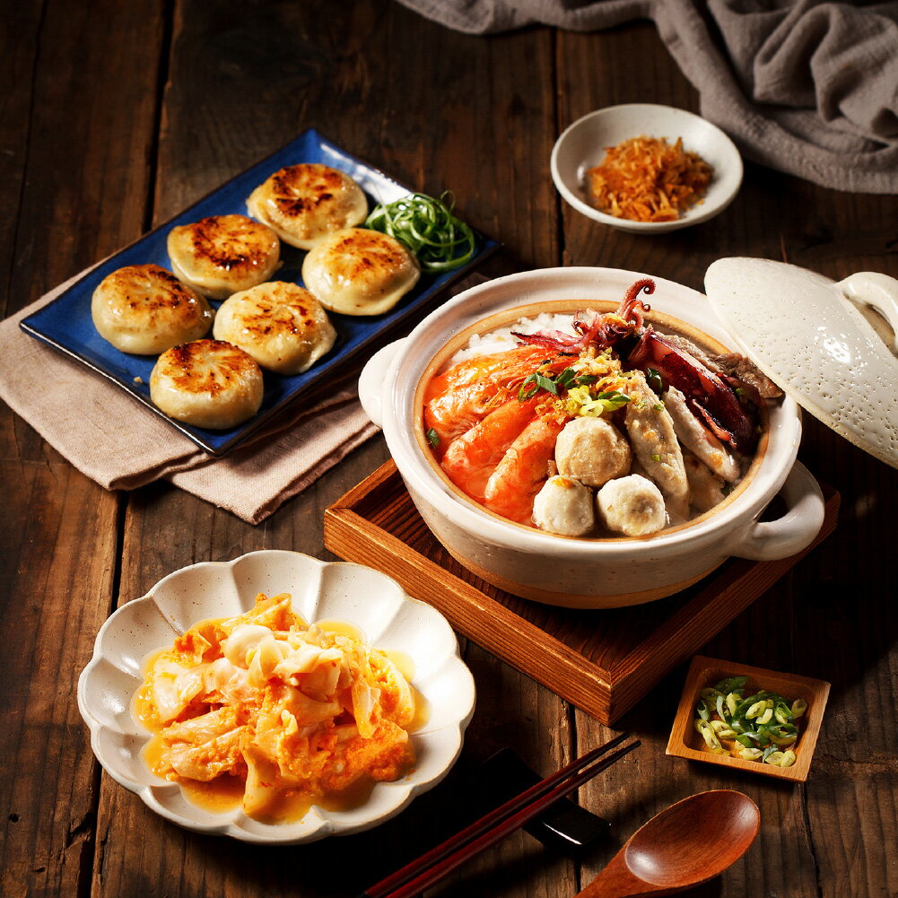 飯湯豪華組（含飯湯2組＋餡餅或小籠包則一＋黃金泡菜）