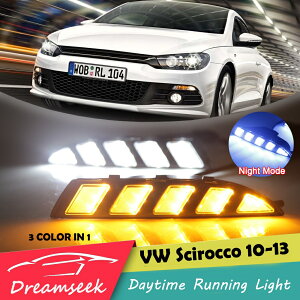 VW大眾 尚酷 Scirocco 10-14年 LED晝行燈 野馬款 流光三色 汽車日間行車燈 轉向信號燈 改裝專用