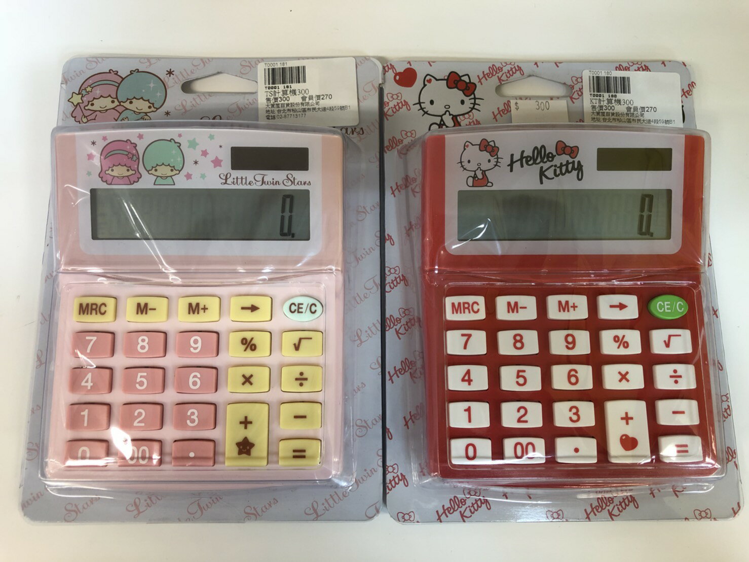 大賀屋 Hello Kitty 雙子星 計算機 300型 文具 三麗鷗 凱蒂貓 KT TS T0001 180-181