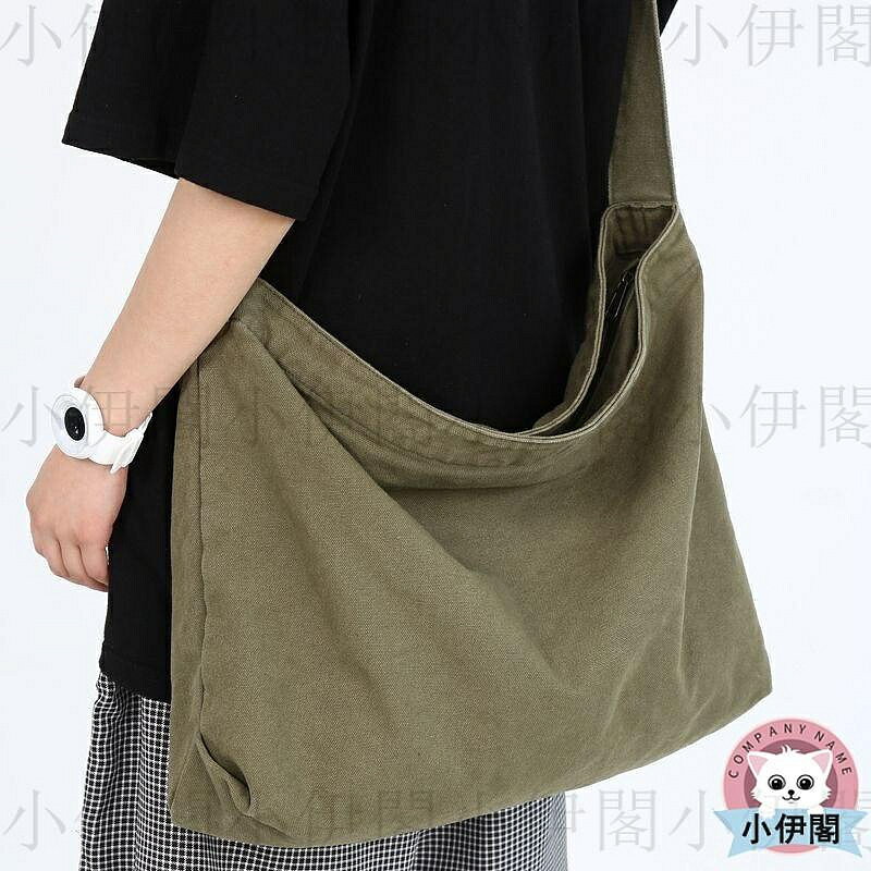側揹包 肩揹包 復古郵差帆布包簡約單肩日系揹包慵懶男女通勤斜挎包大容量側包/肩包/手提包/水桶包/斜揹包/手機包
