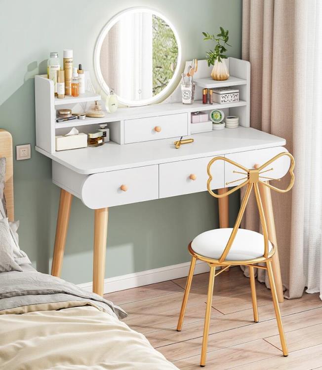 梳妝臺臥室現代簡約小型極簡易輕奢網紅ins風化妝桌子收納櫃一體