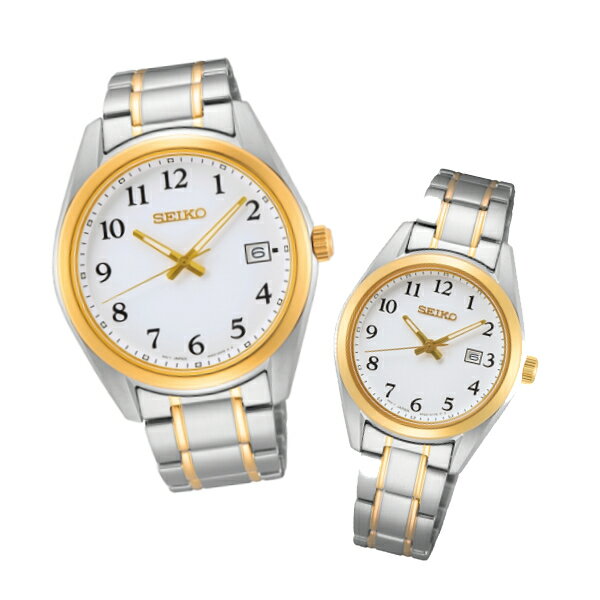 seiko SK037 精工表 SK037 6N52-00F0KS+6N22-00P0KS CS系列經典設計時尚對錶 / 白麵 40.2+29.8mm｜樂天全館特惠中★指定刷卡回饋10%