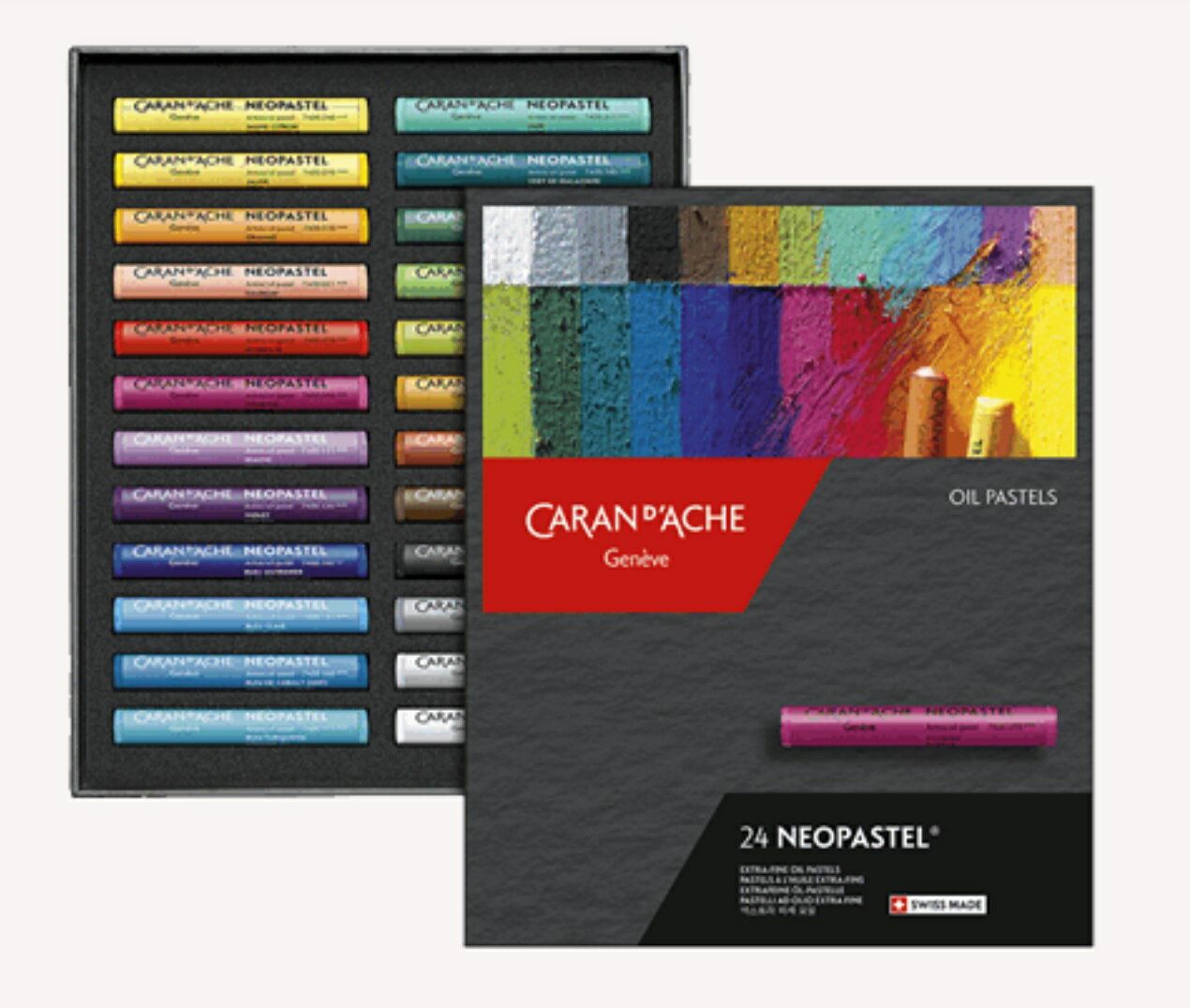 瑞士 CARAN D'ACHE 卡達 NEOPASTEL 專家級油性粉彩24色7400.324【領券滿額再折千8/31止】