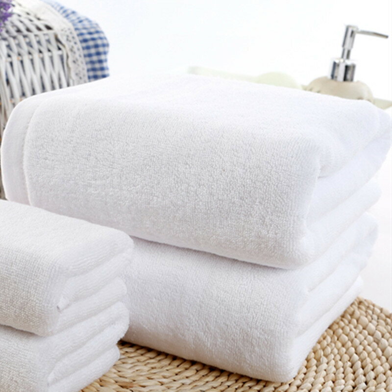 五星級酒店賓館純棉浴巾白色專用柔軟美容院鋪床全棉成人加大毛巾