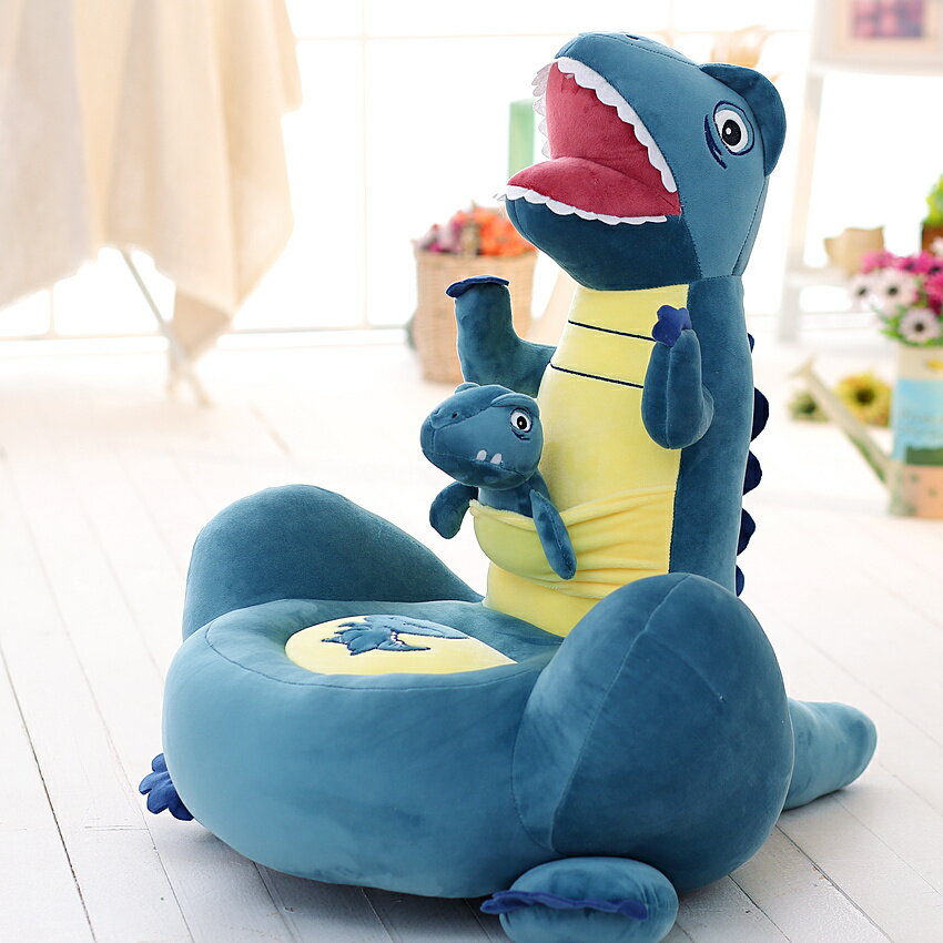 新款免運 毛絨玩具恐龍公仔小沙發座椅靠枕懶人墊兒童節生日禮物榻榻米坐墊