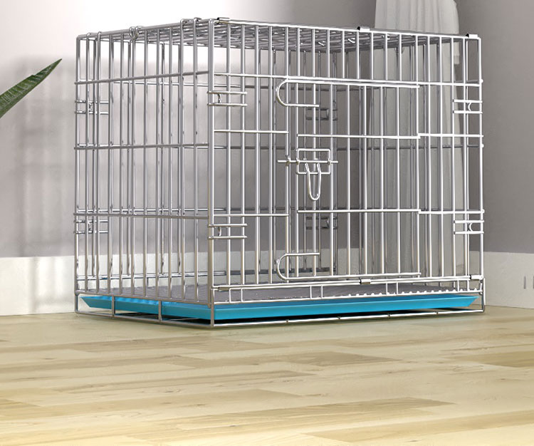 【超多款式咨詢客服】不銹鋼狗籠折疊籠小型犬室內外狗籠子加粗白鋼籠貓籠子泰迪帶廁所 6