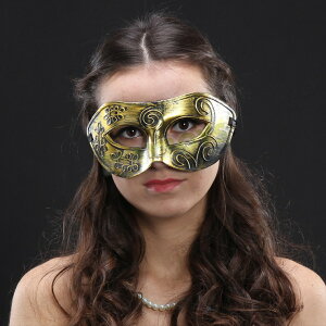 仿古鎧甲眼罩(金色)-情趣用品 成人 SM 調教 戀虐 蠟燭 綑綁 手銬 眼罩 口塞 皮鞭