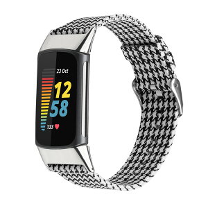 優樂悅~fitbit charge 5 智能手表表帶 charge5新款帆布表帶