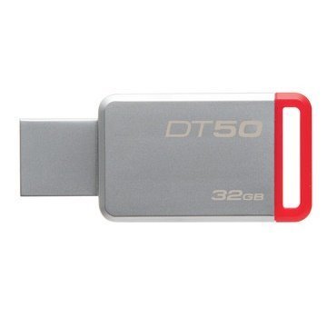 【新風尚潮流】 金士頓 隨身碟 DT50 USB 3.1 32G 紅標 無蓋式設計 金屬外殼 DT50/32GB