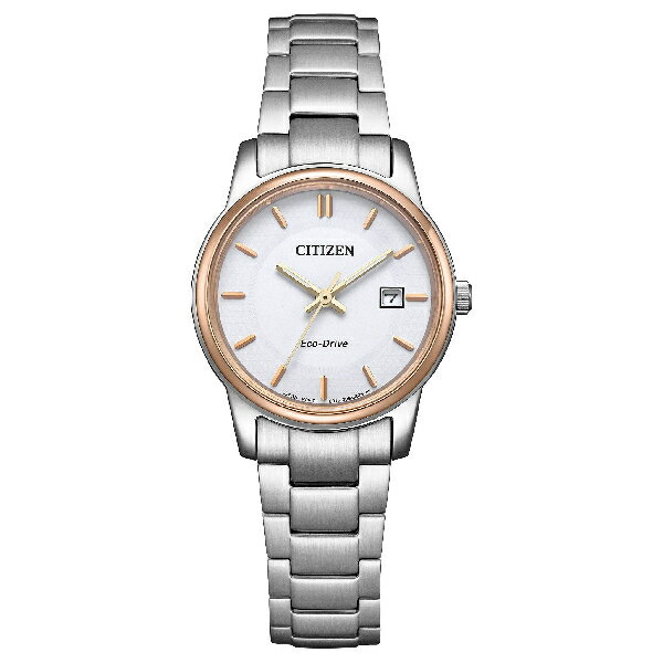CITIZEN 星辰 PAIR系列 EW2319-71A 光動能玫瑰金框情侶對錶 女款 白麵 27.5mm｜樂天全館特惠中★指定刷卡回饋10%