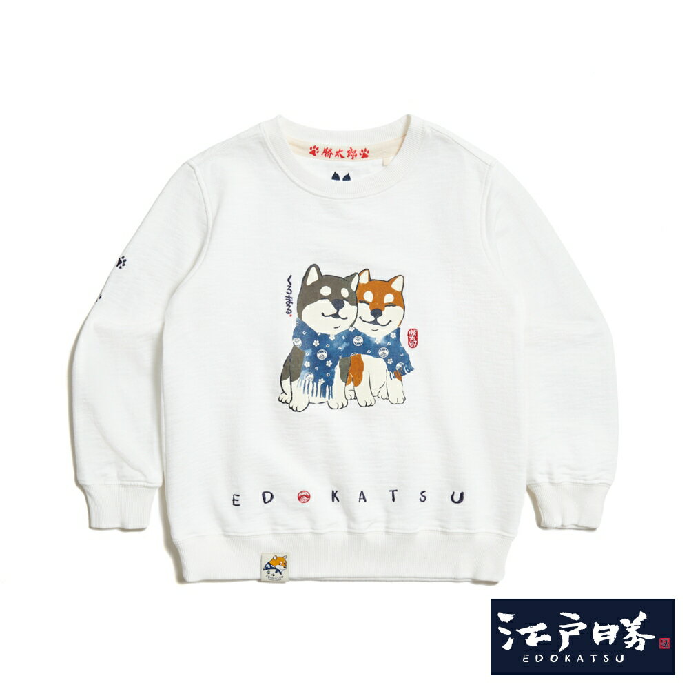 EDOKATSU江戶勝 童裝 勝太郎系列 勝太郎與黑丸友達長袖T恤 (米白色) #下單五折