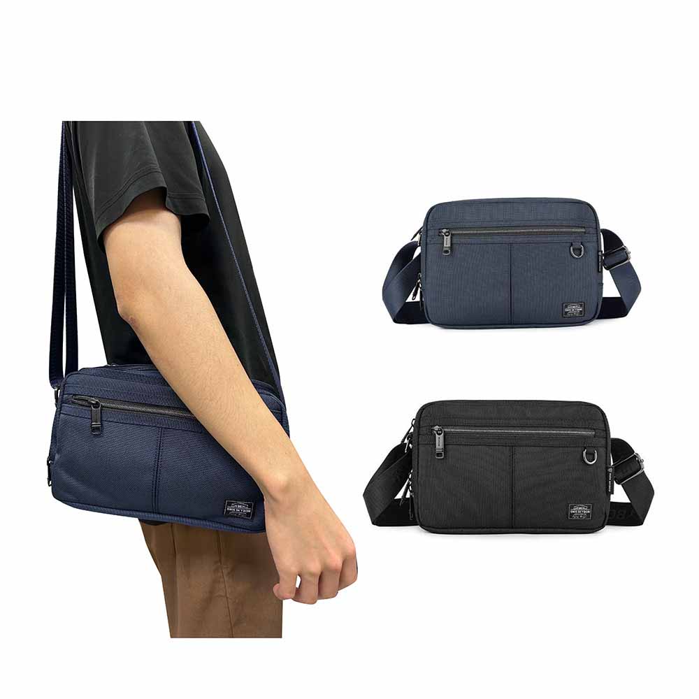 ~雪黛屋~SKYBOW 肩背包大容量二主袋+外袋共四層防水尼龍布肩背斜BSS00150L0640(大)