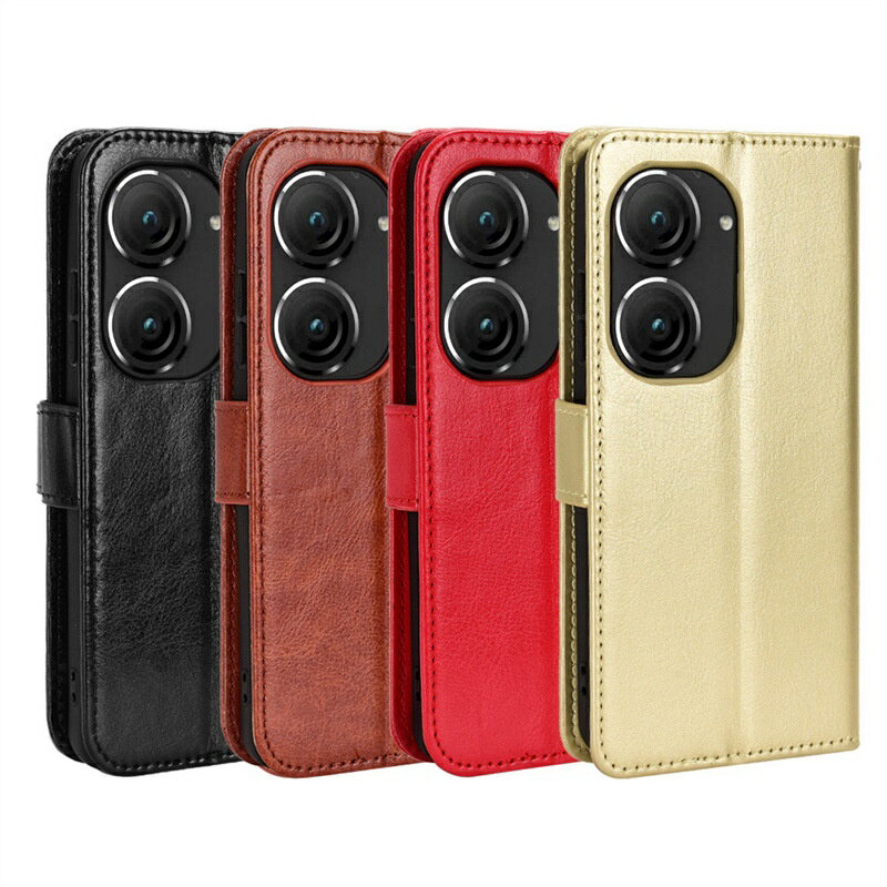 現貨 華碩ASUS Zenfone 9 8 6四色翻蓋皮套 側躺支架功能 附掛繩 1