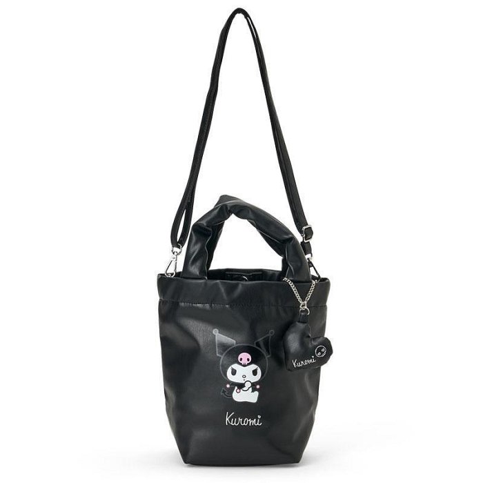 【震撼精品百貨】酷洛米 Kuromi~Sanrio 日本SANRIO三麗鷗 酷洛米皮質兩用水桶包-黑*26471