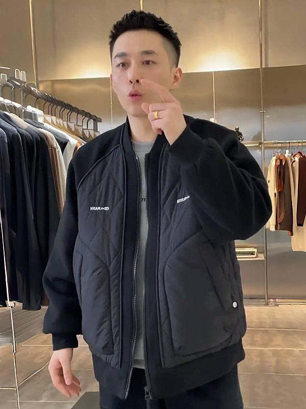 【歡樂購】秋冬新款加厚潮牌棒球領棉服外套男高檔寬松百搭時尚保暖休閑夾克