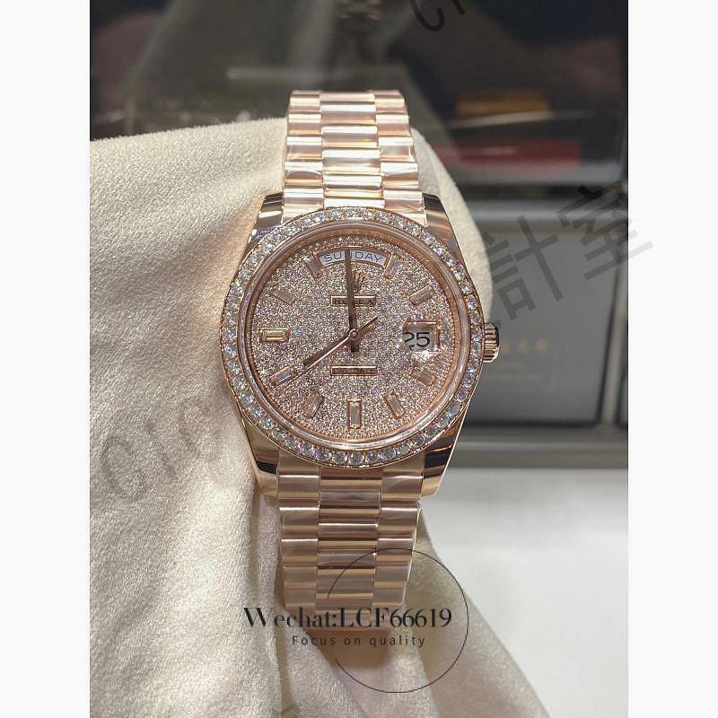 時尚典雅，金風格鑽石錶盤潮流男士手錶，雙日期男士豪華自動魅力機械手錶【亞德機械五金家居】 1