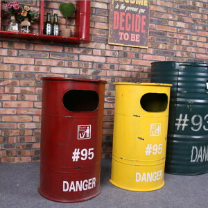 免運 美式金屬復古做舊工業風鐵桶垃圾桶擺件油桶裝飾品鐵藝造型
