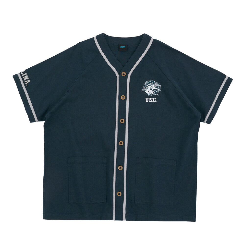 【滿額現折300】NCAA 短T 北卡羅來納 深藍 貼布 棒球襯衫 中性 7325147380