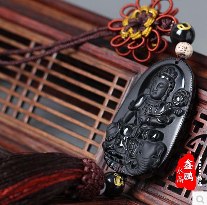 黑曜石生肖蛇普賢菩薩本命佛車掛申巳太歲符菩提守護神車掛 3