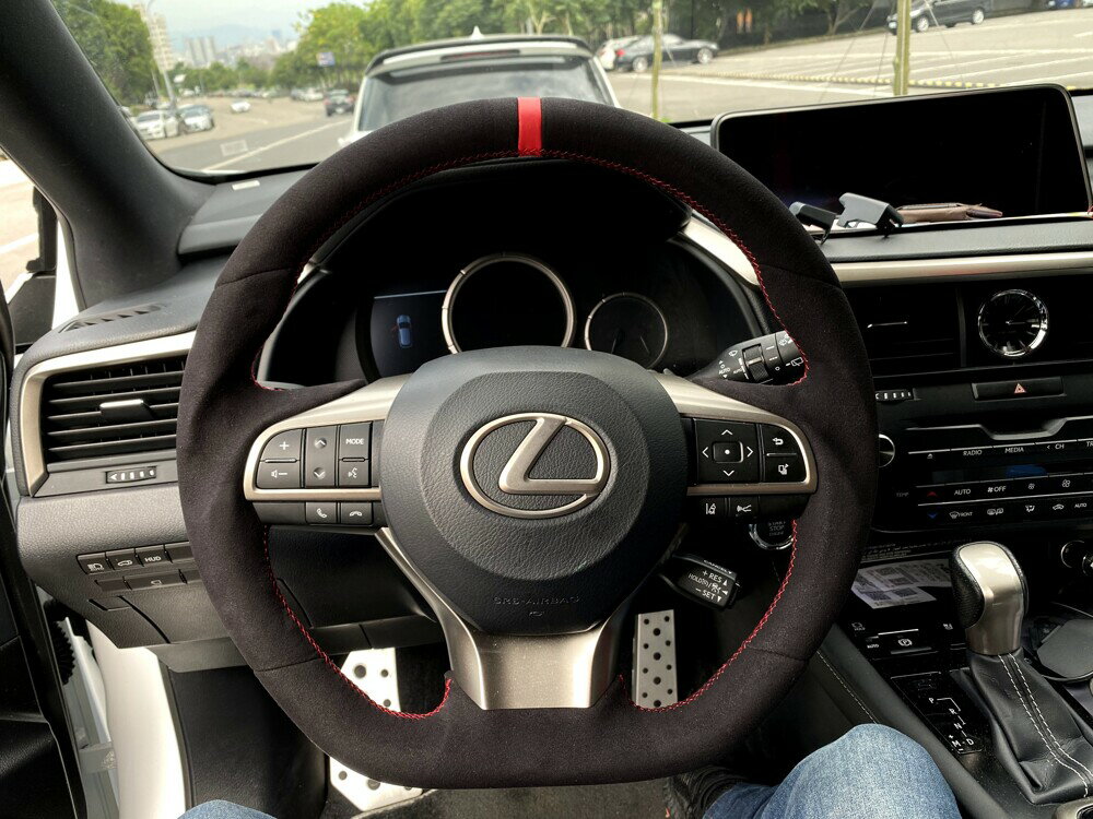 [細活方向盤] 全麂皮紅環款 Lexus RX ES GS LS 凌志 方向盤 變形蟲方向盤 造型方向盤
