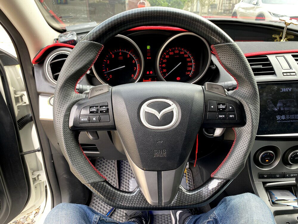 [細活方向盤] 水轉印碳纖維款 Mazda3 Mazda5 MAZDA 馬三 馬五 馬3 馬5 馬自達 變形蟲方向盤 方向盤 造型方向盤