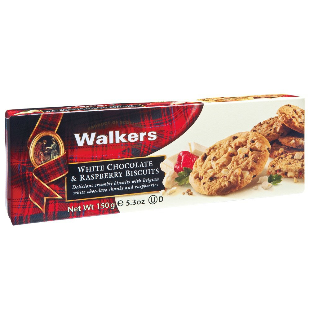 英國《Walkers》蘇格蘭皇家白巧克力覆盆子餅乾