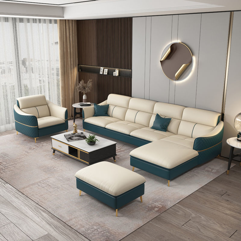 真皮沙發小戶型簡約現代客廳組合意式極簡三四人輕奢后現代沙發