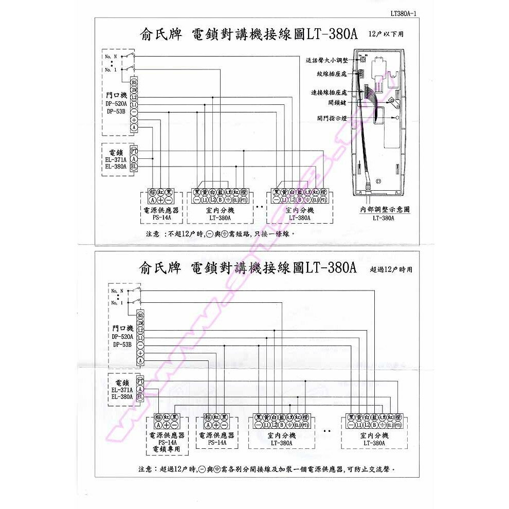 俞氏牌室內對講機lt 380a 家庭對講機室內機對講開門搭配門口機開門電鎖 民權橋電子生活百貨 Rakuten樂天市場