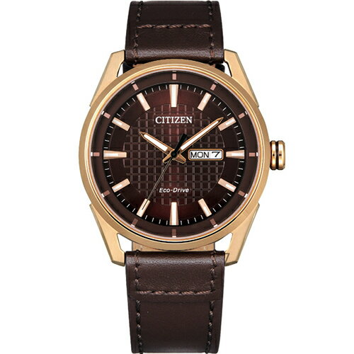 CITIZEN 星辰錶 經典格紋紳士腕錶(AW0083-08X)-42mm-咖啡面皮革【刷卡回饋 分期0利率】【APP下單22%點數回饋】