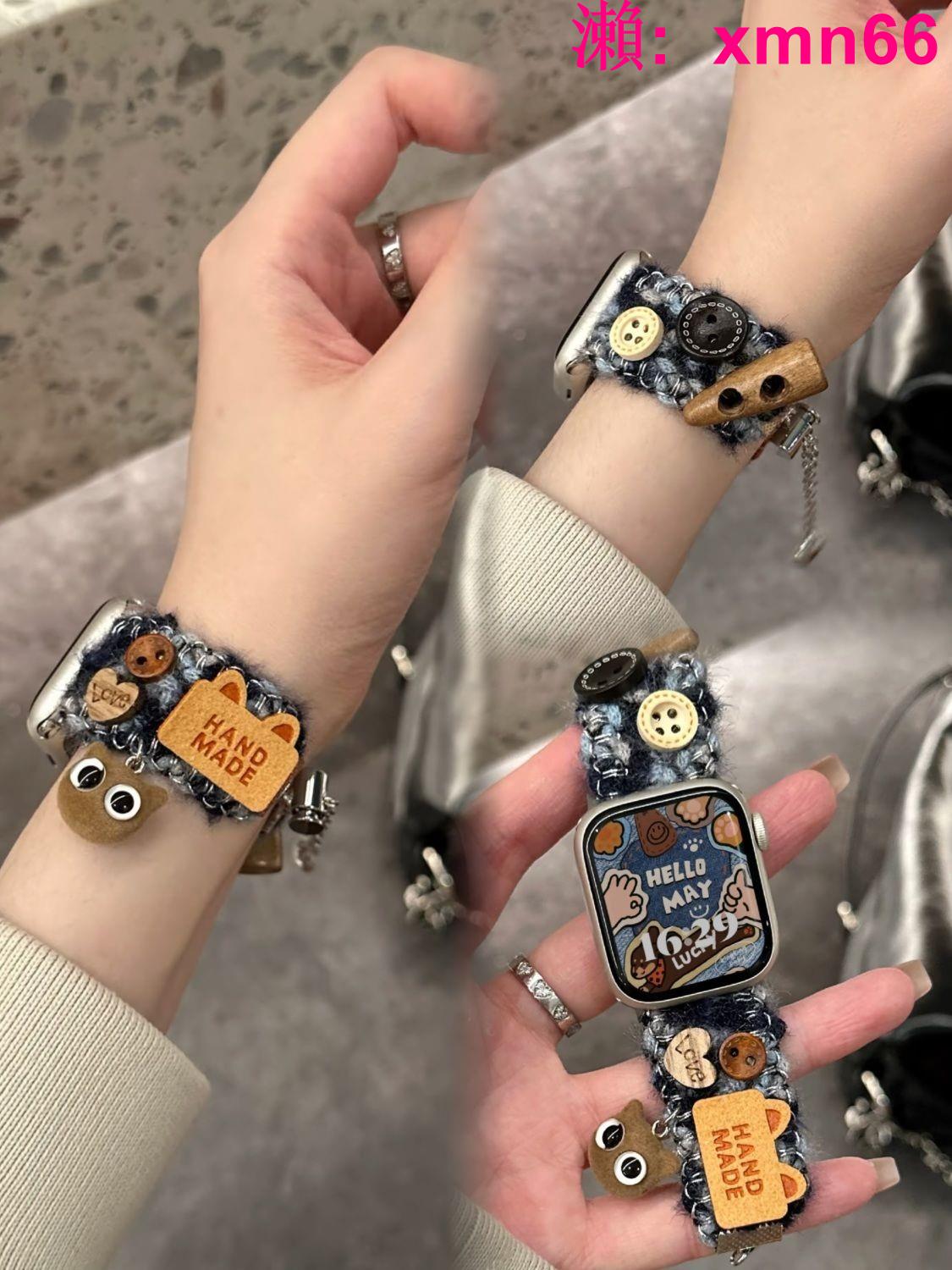 【店長推薦】ins風適用Applewatch10表帶秋冬卡通