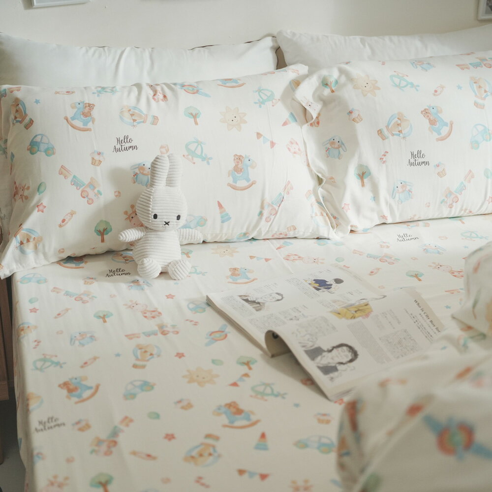 二層紗 [寶貝遊樂園] 床包/兩用被 組合 台灣製造 純棉材質 棉床本舖 雙層紗 夏日透氣床包