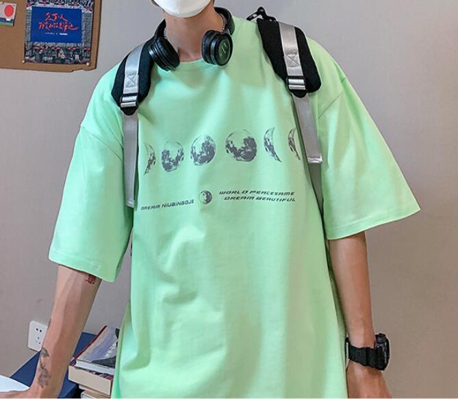 FINDSENSE X 韓潮 男士 時尚 寬鬆 大尺碼 街頭地球印花 短袖T恤