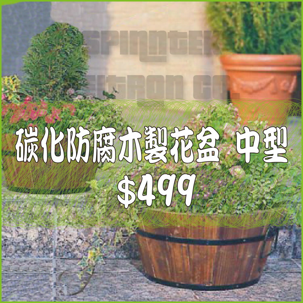 《沛大建材》$499 碳化防腐木製花盆 中型 盆摘 實木 園藝 植作 DIY 花園 種植 造景【B26】