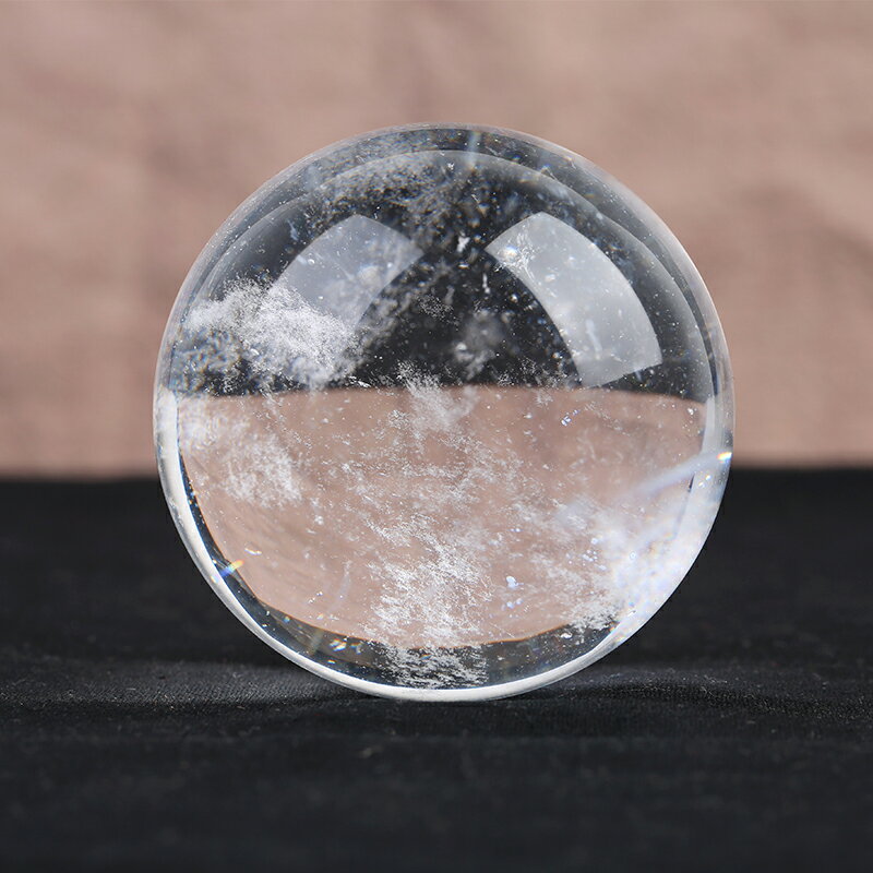 「3233」水晶球 熔練水晶 φ10.8㎝ 台付 紙箱付 水晶 天然白水晶球擺件熔煉白水晶球辦公室客廳臥室玄關家居飾品| 協貿國際