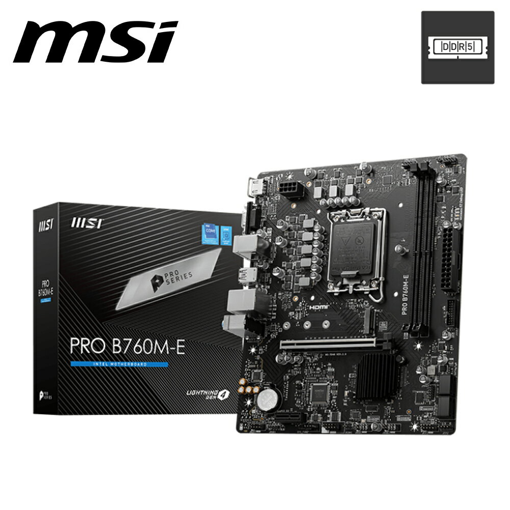 【MSI 微星】PRO B760M-E DDR5 主機板【三井3C】