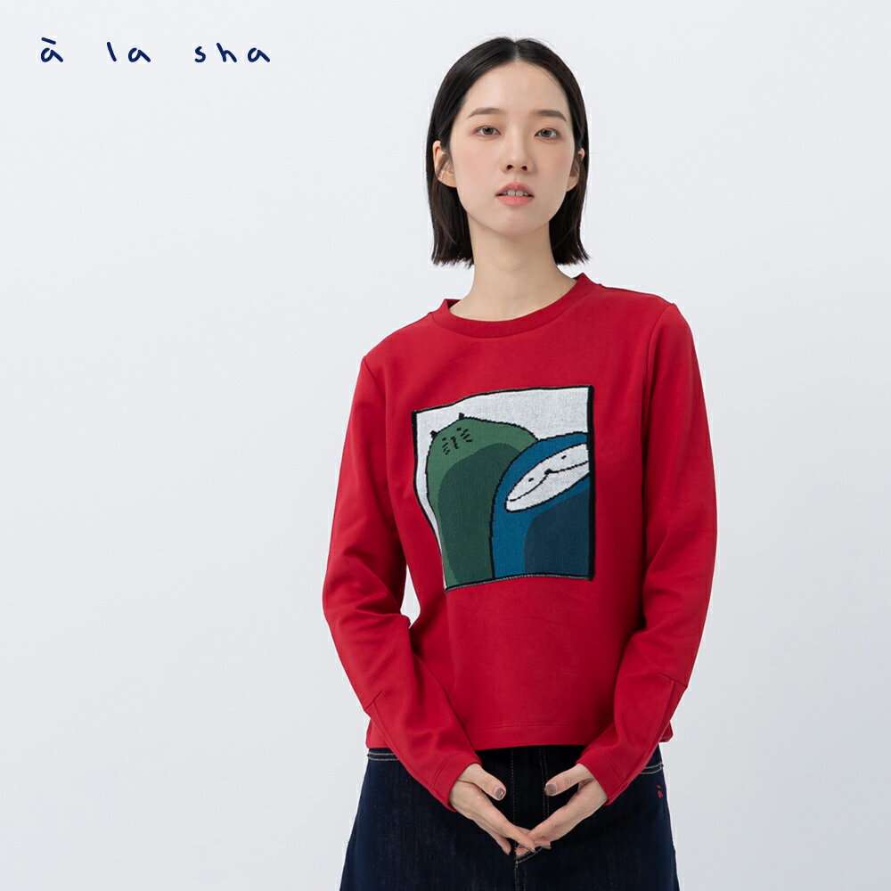 a la sha 針織抹茶Q咪長袖上衣