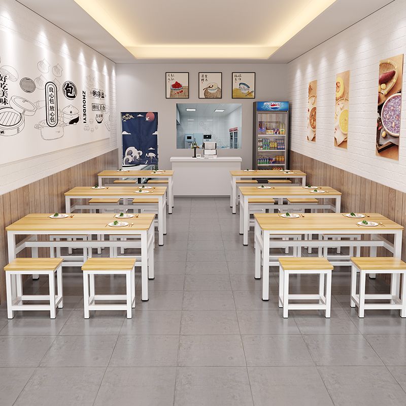 免運 餐桌 家用餐桌 早餐桌 飯桌 餐桌商用餐飲店家用早餐長方形食堂面館快餐店小吃店快飯餐廳燒烤特惠/開立發票K1009