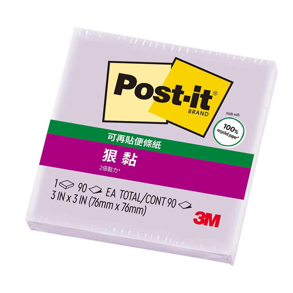 3M 狠黏 便利貼 淺紫 76x76mm /個 654-1SSOF