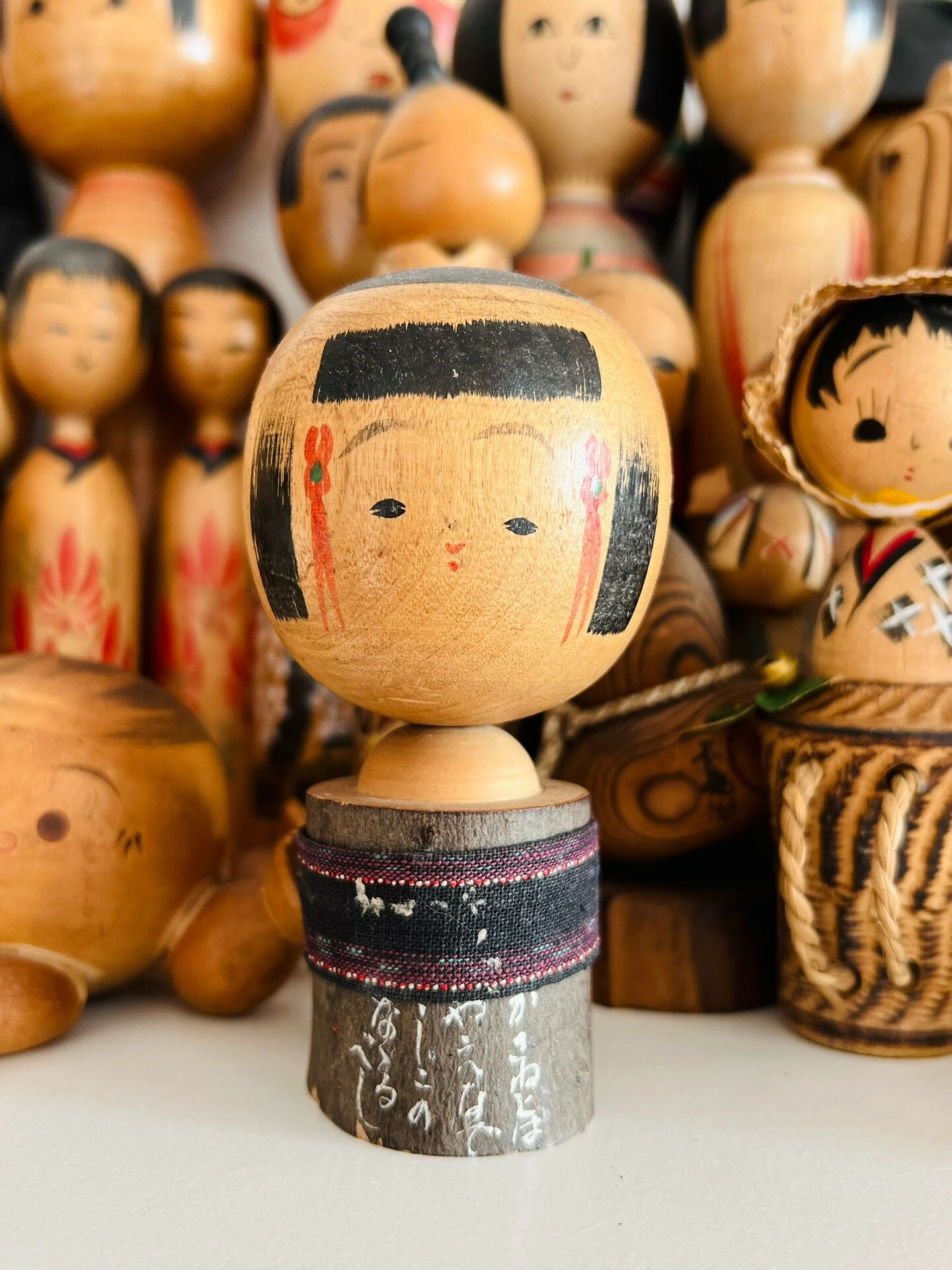 日本昭和 鄉土玩具 傳統民蕓 木芥子實木木偶置物擺飾
