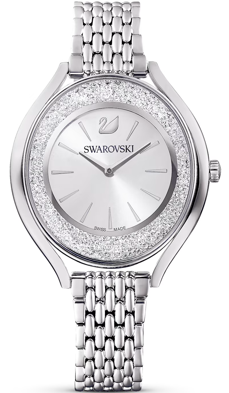 SWAROVSKI 施華洛世奇 Crystalline Aura手錶(5519462)-37mm-銀白面鋼帶【刷卡回饋 分期0利率】【APP下單4%點數回饋】