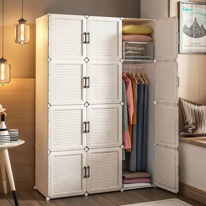 簡易衣櫃家用臥室組裝塑料免安裝結實儲物出租房用佈衣櫥收納櫃子