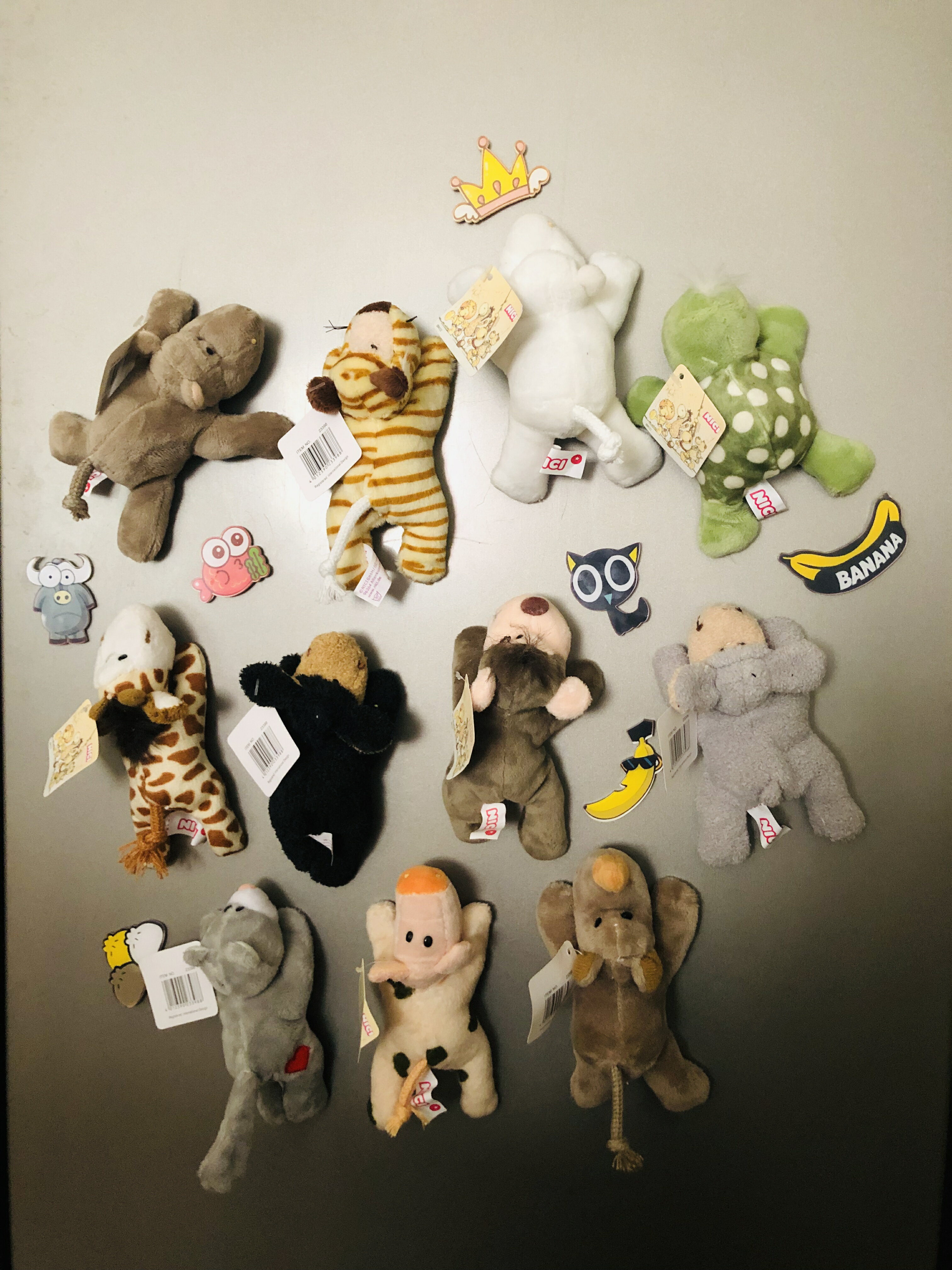卡通毛絨玩具冰箱貼可愛動物冰箱磁貼創意時尚家居擺件冰箱貼磁貼